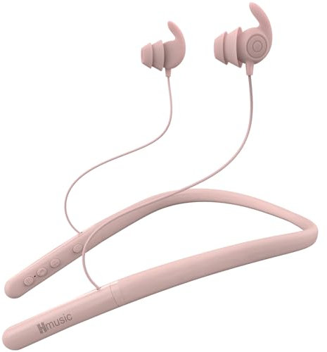 Hmusic HS88 Bluetooth Sleep Earphones for Side Sleepers, Seep Mode, Flat/Thin Noise-blocking Sleep Earbuds, Soft/Comfortable Wireless Neckband Headphones for Sleeping Yoga Workout Travel Relax (Pink)