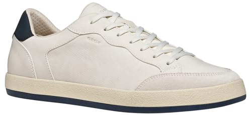 Geox Men's U Serifos G Trainers, Off White/Navy, 46 EU