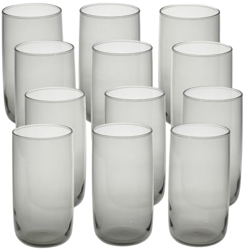 Queensway Home & Dining Modern Coloured Glass Tumblers Set - 280ml or 365ml Drinking Glasses for Water, Juice & Cocktails - Premium Quality Glassware - Ideal for Everyday Use or Entertaining Guests