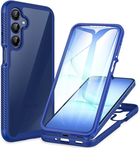 CENHUFO Hülle für Samsung Galaxy A16 4G/5G / A17 4G/5G / A26 5G, 360 Grad Handyhülle mit Eingebautem Displayschutz, Ganzkörper Schutzhülle Stoßfest Panzerhülle Outdoor Cover Transparent Case -Blau