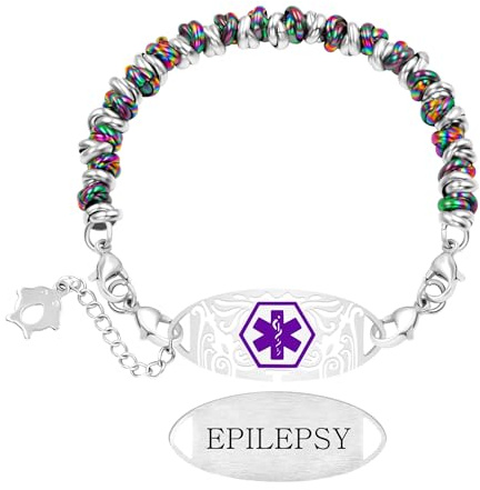 Tobestu Medizinisches Notfall-ID-Armband mit verbundenen Kreisgliedern – Langlebiges, wasserdichtes Design für den täglichen Gebrauch YA5541