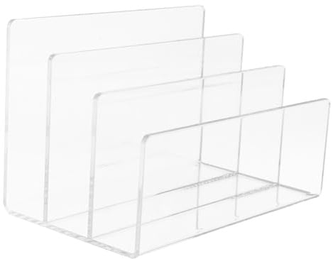 SEWACC Transparenter Acryl Datei Organizer mit Fächern Robuster Schreibtisch aufsteller für Bücher Magazine und Akten Klarer Büro Heim Organizer zur Praktischen Aufbewahrung und Ordnung