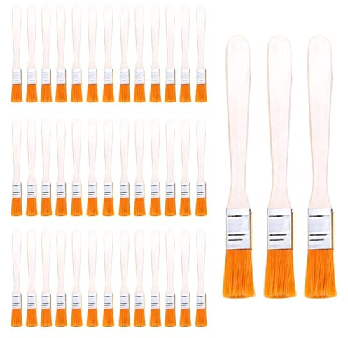 42Pcs 0.5‑Inch Chip Paint Brushes Set, Nylon Bristle Wooden Handle Brushes | Durable shedding‑resistant nylon bristles, comfortable smooth wooden handle. Ideal for acrylic paint, glue, varnish