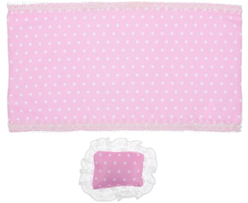 Gatuida Dollhouse Bedding Set Pillow and Bed Sheet Cotton Fabric Doll Cradle Accessories for Dollhouse Bedroom for Doll Dress