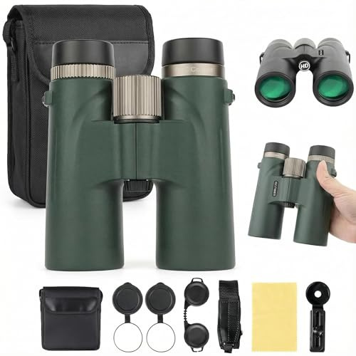 Bosco Fernglas C9 Original 12x42 Fernglas, hohe Vergrößerung und hohe Auflösung, Nachtsichtfunktion,Allround-Outdoor-Binokular FürReisen/Sternenhimmel-Beobachtung (Grün)