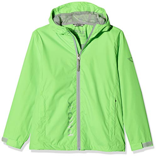 PRO-X elements Kinder Regenjacke FLASHY, Atmungsaktive Windbreaker mit Handytasche, Packsack & Kapuze, Wasserdichte Kinderjacke für Jungen & Mädchen
