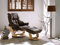 möbelando Relaxsessel mit Hocker TV Fernsehsessel Sessel Stillsessel drehbar Carl I (Braun/Natur)