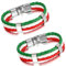 Aroncent Italien Flagge Armband Lederarmband Kordelarmband Fanartikel Fussball Weltmeisterschaft WM & EM Europameisterschaft 2017 Länder Style geflochten