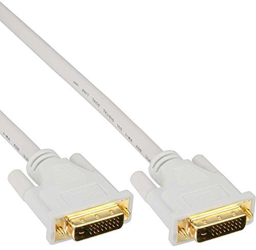 InLine 17775W cable DVI 5 m Oro, Blanco - Cables DVI (5 m, Oro, Blanco, Oro, 9,9 Gbit/s, Male connector / Male connector)