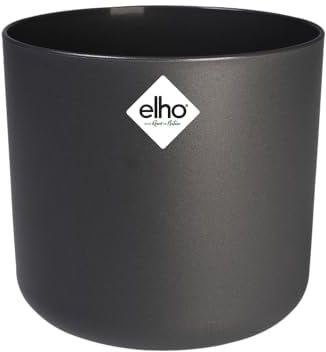 elho B.for Soft Rund 25 - Blumentopf für Innen - 100% recyceltem Plastik - Ø 24.7 x H 23.3 cm - Schwarz/Anthrazit