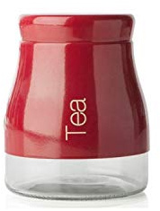 sabichi Tea Jar, Glass, Red
