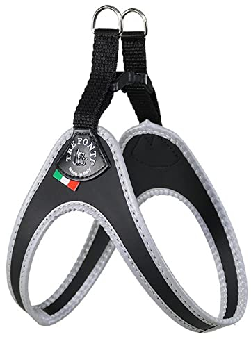 Tre Ponti Geschirr für Hunde / Farbe Schwarz / Gr.1 bis ca. 3kg Brustumfang 25-29cm
