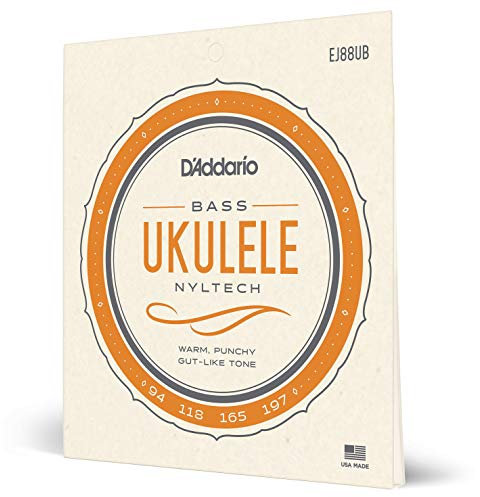 Cuerdas para ukelele bajo D'Addario, Nyltech, EJ88UB, juego de 4 cuerdas, paquete de 1