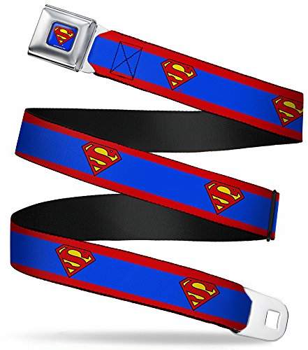 Buckle-Down Sicherheitsgurt Superman Regular, Herren, Gürtel, mehrfarbig, 1.5 Wide - 24-38 Inches in Length