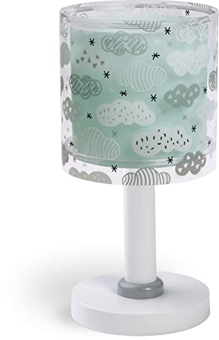 Dalber Kinder Tischlampe Nachttischlampe Wolken Clouds Grün, 15 x 15 x 30 cm