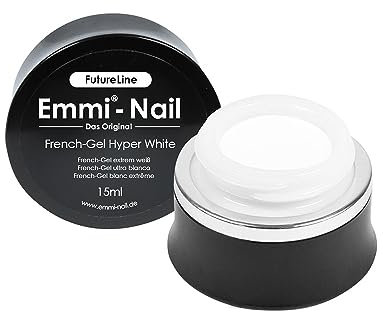Emmi-Nail Futureline French Gel Hyper White – LED UV Nagellack für French Nails – Strahlendes Weiß, perfekte Deckkraft – Mittel- bis dickviskoses Gel, kein Verlaufen, kein Vergilben – Vegan – 15ml