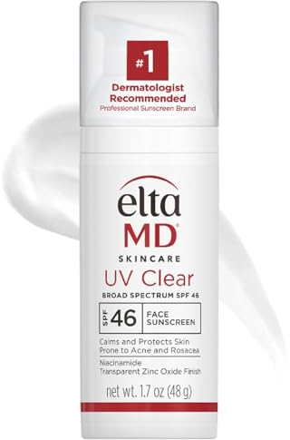 EltaMD - Écran solaire UV transparent SPF 46 – Pour les types de peaux prone à l'acné rosacée et hyperpigmentation 48 g