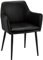 Ibbe Design 2er Set Schwarz Kunstleder Esszimmerstühle Vintage Industrial Küchenstühle mit Armlehnen Dirk, Schwarz Metallgestell, 57x57x85 cm
