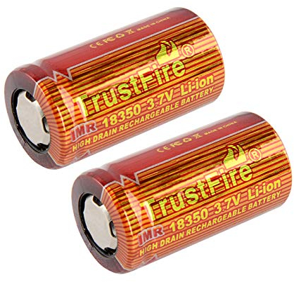 TrustFire IMR 18350 Li-Ion Akku 3,7V | Flat Top | 900mAh | 10A High Drain (2 x Akku)