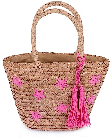 Sonia Originelli XS Korbtasche Mini Sterne Stickerei Quastenverzierung Shopper Sommer