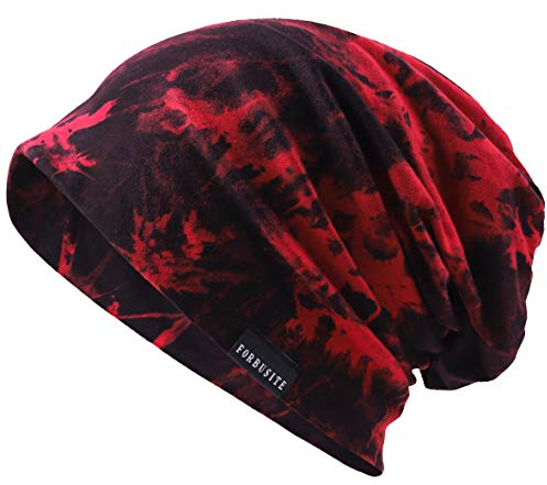 VECRY Herren Slouch Hollow Mütze Thin Sommer Cap Strickmützen Beanie Skullcap (Tinte-Rotwein)