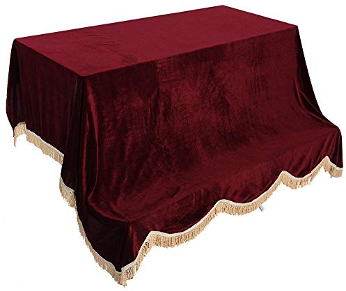 Alomejor Klavier Abdeckung, 202 * 161 cm Klavierabdeckung Thickened Upright Piano Keyboard Staubschutzhülle für Klavier(rot)