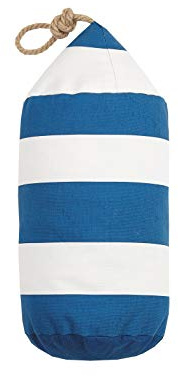 Peking Handicraft 24KN230C7OB Navy White Buoy Shaped Printed Pillow Cotton Canvas,14.5 x 7 inch