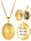 U7 Collier Femme Personnalisé avec Photo Texte Chaîne et Pendentif Médaillon Plaqué Or Bijou Porte Photo pour Fille
