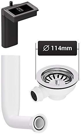 AQUADE 72340 Siebkorbeinsatz 114 mm mit Abtropf-Überlauf für Spüle, Edelstahl, Kunststoff