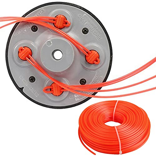 CDIYTOOL Universeller Rasentrimmerkopf aus Aluminium, M10 x 1,25 Links – Befestigungsset für Motorsense, elektrisches Zubehör für Garten, Rasen mit 15 m Schnittfaden