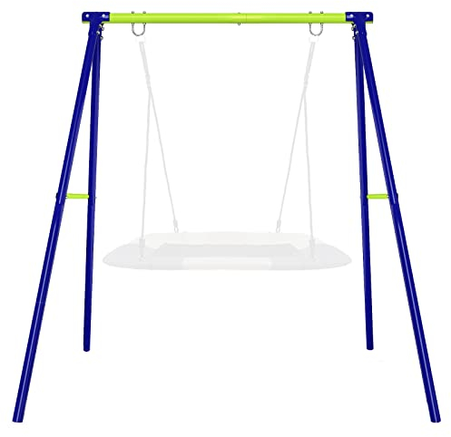 Dripex Heavy Duty Metal Swing Frame with Ground Stakes for Kids, 220lb Load Capacity, Single Swing Stand, A-Frame Swing Sets for Backyard Outdoor