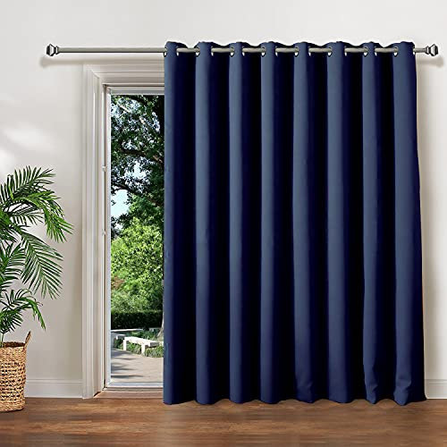 LIYAXUN Room Darking Curtains for Bedroom Windows 84 inches Long, 80% Blackout Bedroom Drapes, Grommet Curtain Panels, Patio Door Curtains (Navy Blue, 72W x 84L Inch, 1 Panel)