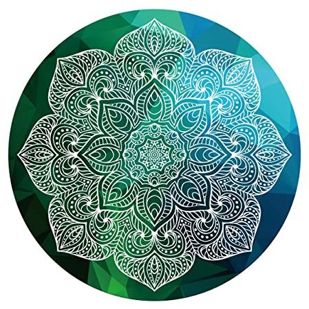 LERYG Pilates Mat Round Oversize Yoga Mat Suede Rubber Non-Slip Dia 140cm Exercise Mat Meditation Mat Workout Mat for Home Outdoor (green C)