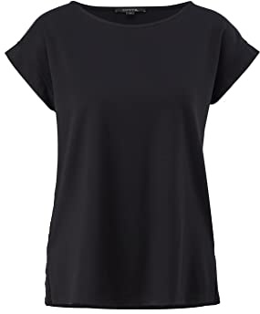Comma Damen T-Shirt, 9999 Schwarz, 40