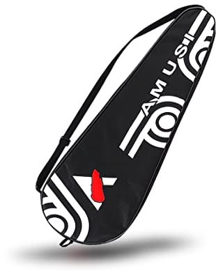 Professional Badminton Racket Bag - (Holds up to 2 Racquets + 1 Bucket of Badminton Balls) - Water Resistance Zipper Shoulder Bag - for Squash & Badminton Racquets