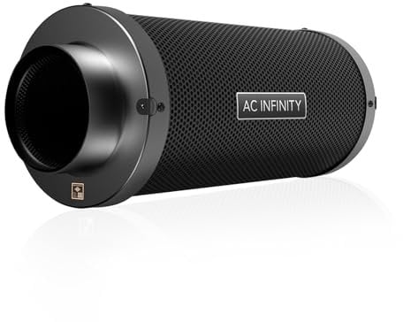 AC Infinity Air Carbon Filter XL 8, with Premium Australian Virgin Charcoal, Pre-Filter and Rope Hangers, Reversible Flange Odor Scrubber fit for Inline Duct Fan, Hydroponics, Grow Rooms