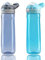 DEARART 2-Packs 26oz（750ml Grey and Sky Water Bottle No Straw, Clear Bottle BPA FREE Leak Proof and One Hand Operation, Has Handle Easy Clean Easy Carried
