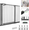 LZQ Treppenschutzgitter, Doppelschloss extra sicheres Metall-Türschutzgitter zum Klemmen, Schwarz, 85-95 cm, Türgitter Klemmgitter | 90° Stop | Schließt automatisch