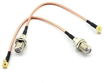 Elecbee MCX zu F Kabeladapter RG316 15CM mit MCX Stecker rechter Winkel bis F Buchse 2pcs
