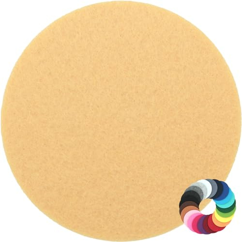 Rundes Platzset Filzuntersetzer in 35cm, Sand (HF010) für Gläser, Essen, Tischdeko