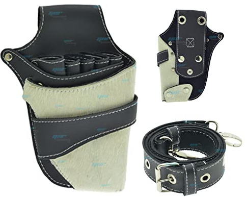 Haarscheren-Holster, Friseur-Tasche, Friseurscheren, Holster, Friseursalon, Scheren-Set, Tasche, Scherenhalter, Tasche für Haarstylisten, Clips, Taillen-Schultergurt (weiß)