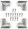 MONTX® [4 Pack] Chain Link Fence Gate Corners for 1 3/8” x 1 3/8” for Outdoor Diameter Pipe - Complete with 2 Spare Sets of Steel Nuts and Bolts. Aluminum Gate Elbows, Includes Nuts, Bolts and Spares