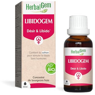 HERBALGEM - Libidogem - Désir & Libido Femme - Naturel - Complément Alimentaire Gemmothérapie Concentrée - Extrait De Bourgeon Frais De Safran - Sans Hormones - Bio - 30 ml