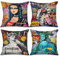 Tucocoo Moderne dekorative Kissenbezüge, 45 x 45 cm, 4 Stück, Straßen-Graffiti-Kunst, Freiheitsstatue, Kissenbezug, bunt, Banksy Mona Lisa, Kissenbezug für Couch, Sofa, Bett, Auto, Terrasse