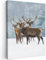 MuchoWow© Bilder 30x40 cm Wohnzimmer Deko Modern Wandbild Foto auf Leinwand Bild Schlafzimmer Room Decor Geschenke Hirsch - Rotwild - Reh - Tiere - Schnee - Winter - Landschaft - Natur