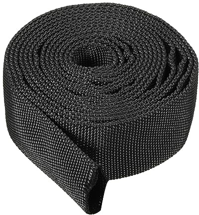 PATIKIL 1.1 Dia 10FT Nylon Protective Hose Sleeve, Cable Cover Sheath Protection for Welding Tig Torch Hydraulic Hose, Black