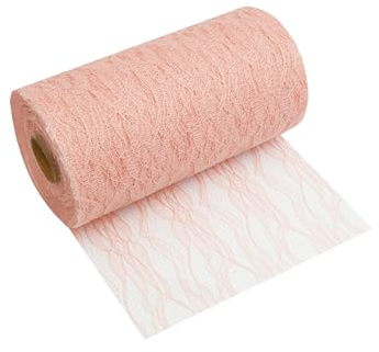 MODERNO Tischläufer Spitzen-Tischband in Vintage Rosé (15 cm x 20 m) hochwertiges Tischdeko-Band für Hochzeiten & Taufen, Festliche Tischdekoration für besondere Anlässe