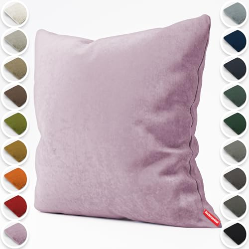 Schuette® Dekorativer Kissenbezug aus Samt mit verdecktem Reißverschluss • Millenium Velvet Kollektion: Purple Grape (Purple) • Knitterfrei • Kuschelweich • Zierkissen • Sofakissen