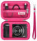 Supmay Hard Travel Case for Canon Powershot G7 X Mark II/ G7 X Mark III Digital Camera, Protective Storage Bag with Zipper Mesh Pocket for Battery Pack, Charging Cable and Other Accessories, Rose Red