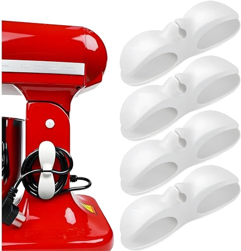 4 Pack Upgraded Cord Organizer for Kitchen Appliances with Self Adhesive Mount - Stick On Cord Organizer for Appliances, Cable Cord Holder Cord Winder for Pressure Cooker, Blender, Mixer, Toaster